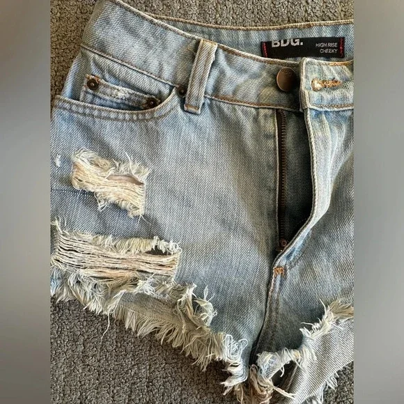 BDG High Rise Cheeky Distressed Denim Shorts - Picture 4 of 6